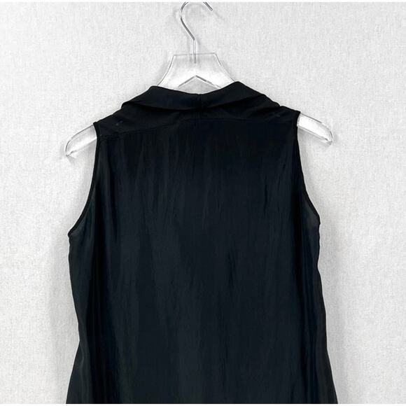 VIVIANA UCHITEL Sleeveless Silk Dress Small Gray Ombre Dip Dye Tuni Shift Cowl - Picture 5 of 16